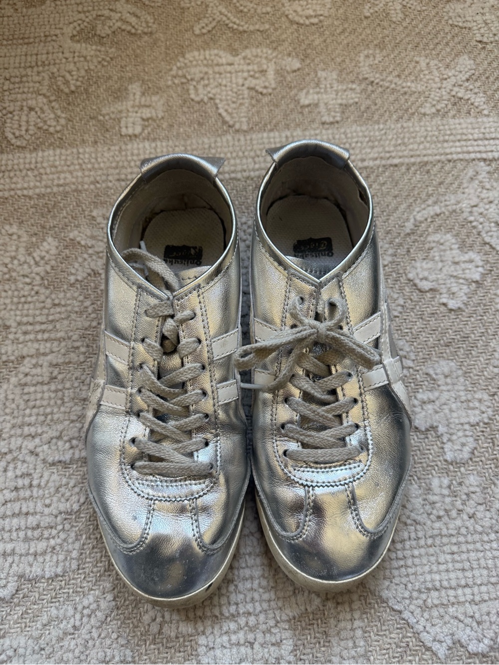 silver onitsuka tiger mexico 66 sneakers - Picture 2 of 6